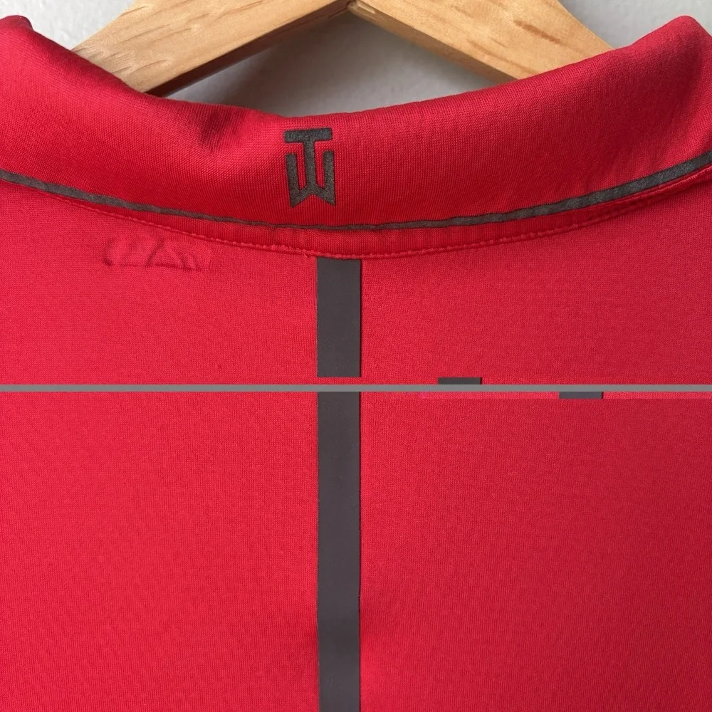 Nike Tiger Woods Collections Short Sleeve Polo Shirt Men's Size XL Red Dri Fit